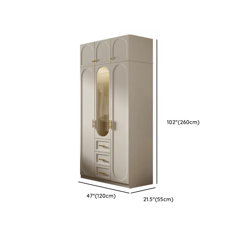 Chalk Simple Lumber Independent Wardrobe Closet with Soft Close Drawer, Interior Shelves, and Clothing Rod thumbnail 28