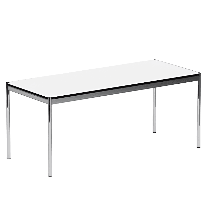 Fixed Table Standard Height Rectangular Dining Table for 8/4 People/6 People with Stainless Steel Legs and a Top in Engineered Wood in a Modern Simple Style thumbnail 3
