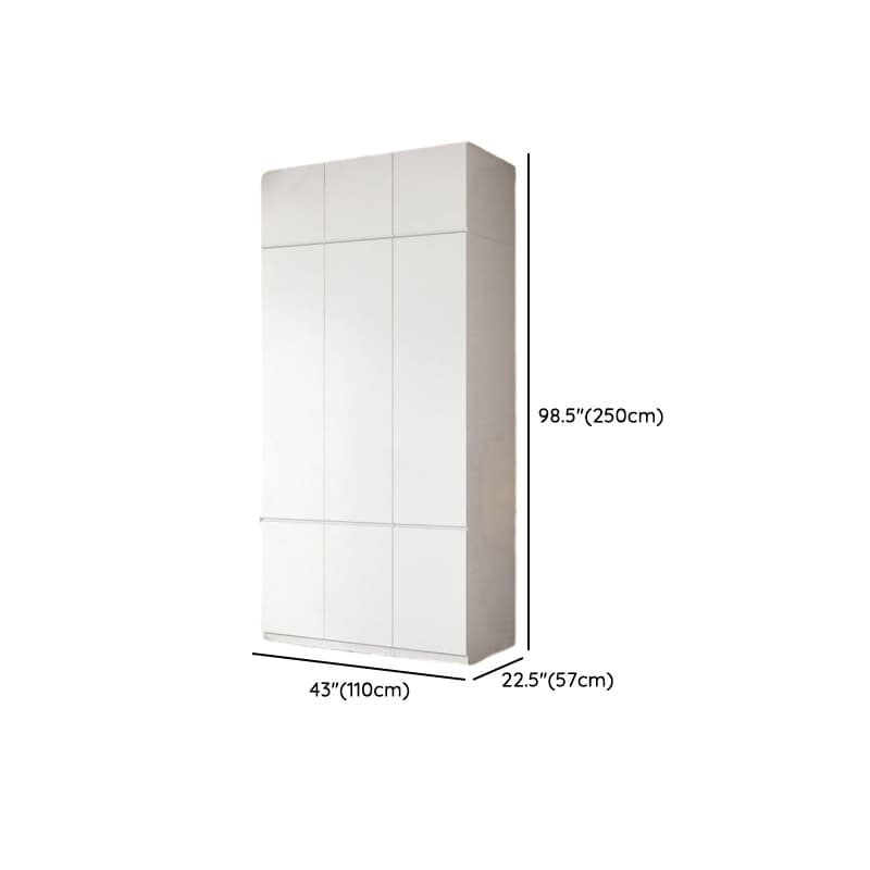 White Contemporary Alloy Cabinet Armoire with 3/6/9 Drawers, Flexible Shelf, and Hanging Rod thumbnail 33