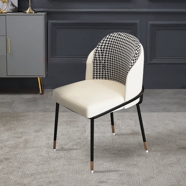 Glam Low-Back Upholstered Chair with Sleek Black Metal Legs for Kitchen & Dining thumbnail 17