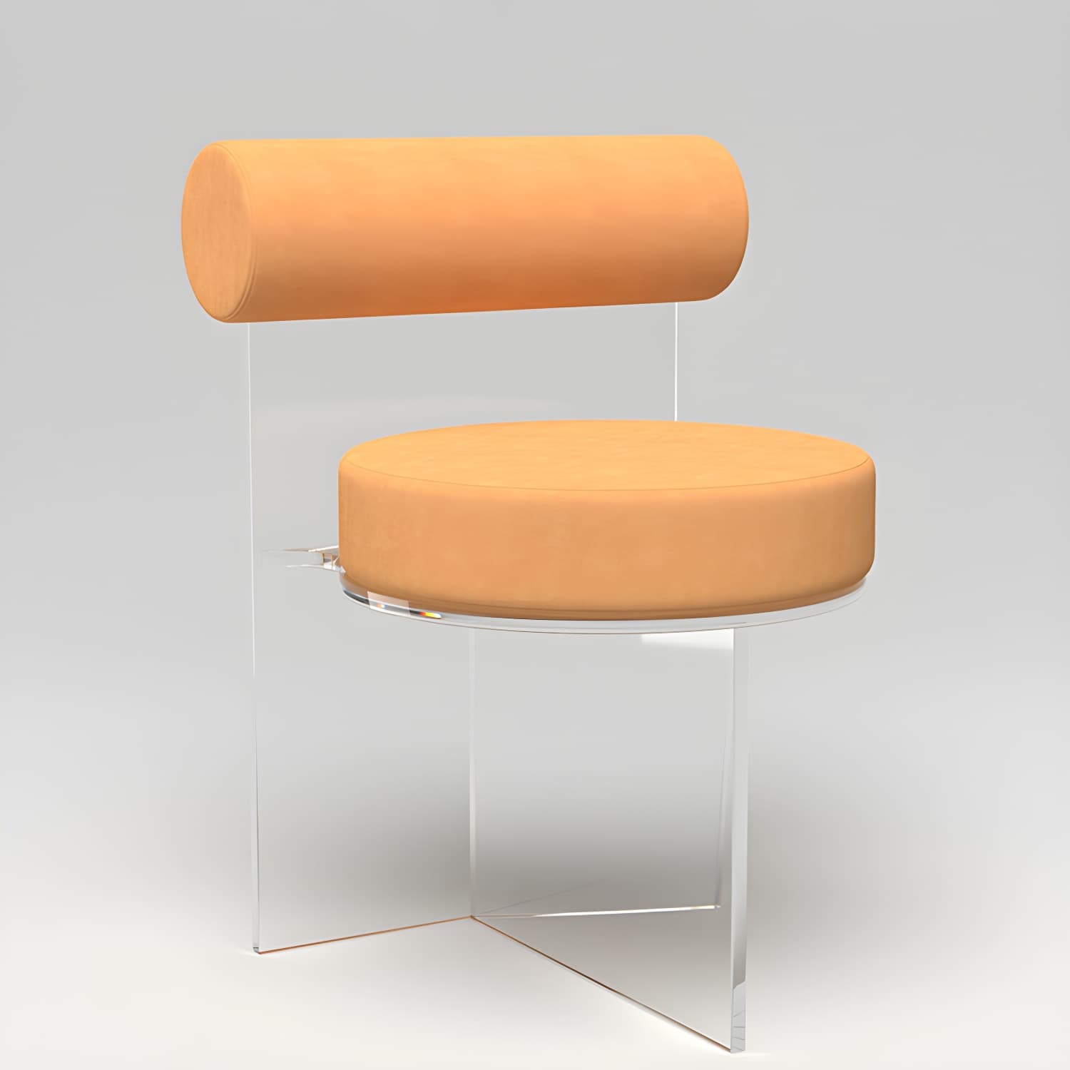 Modern Clear Leg Side Chair with Solid Back and Low Back Heights for Kitchen & Dining thumbnail 5