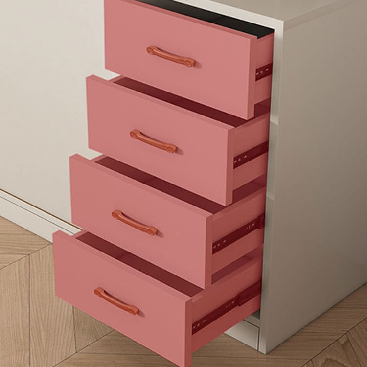 Modern White Wood Wardrobe Armoire with Sliding Doors and Soft Close Drawers thumbnail 8