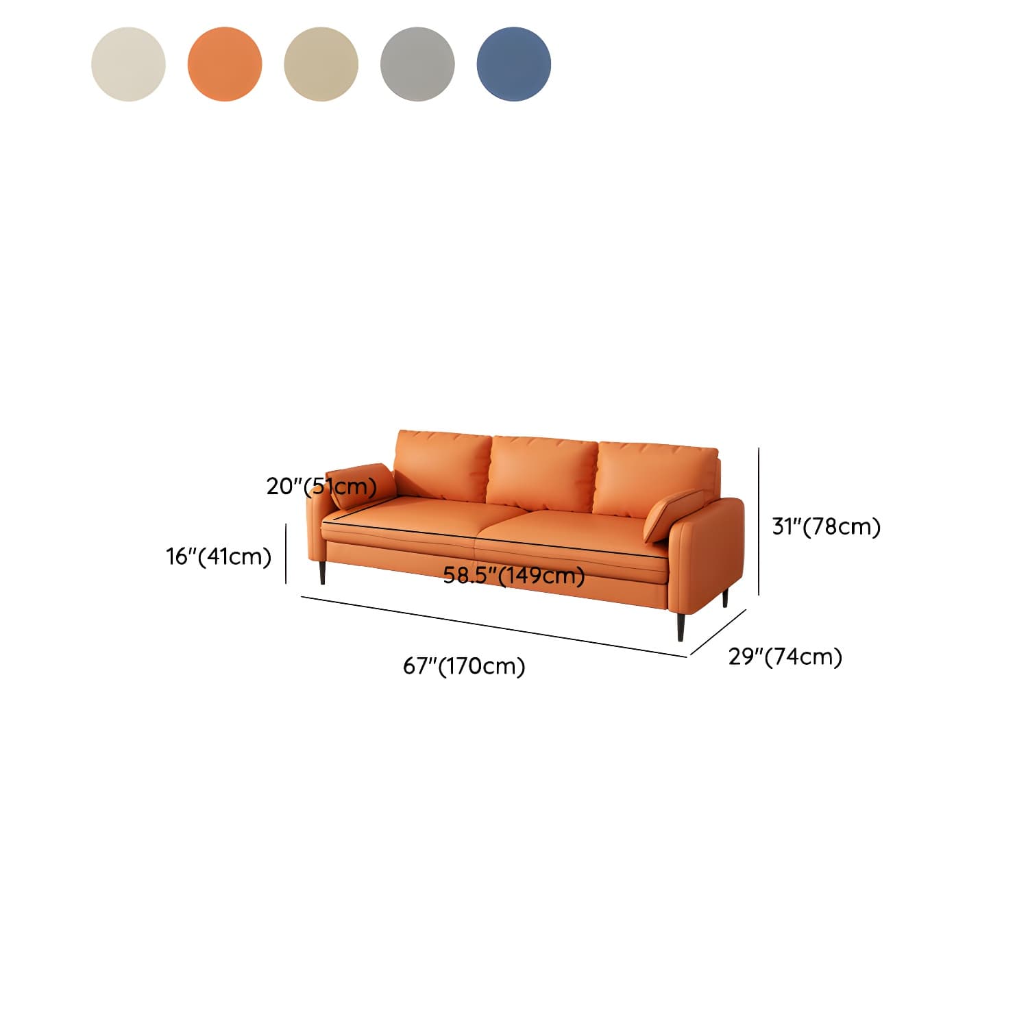 Modern Pillow Back Sofa with Storage Not Included for 35-40 Women thumbnail 19