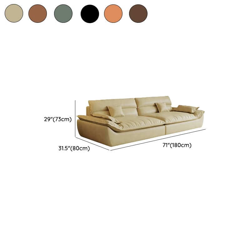 Modish Solid Color Stain Resistant Standard Sofa in Light Gray/Mocha/Off-White, 2-seater with 2 Pillows thumbnail 17
