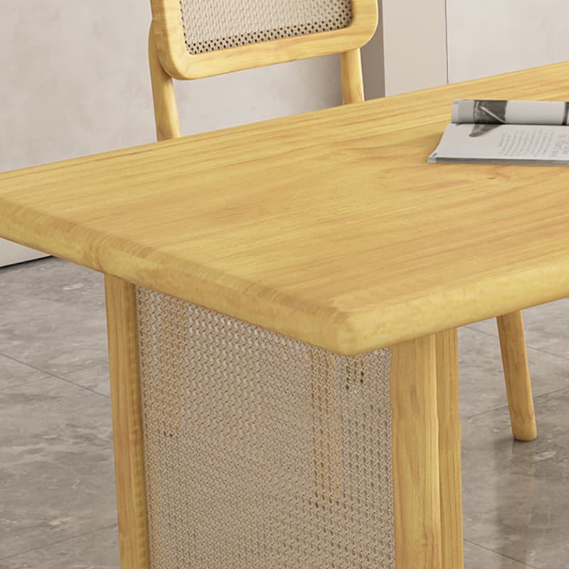 Natural Pine Wood Dining Table Set in Natural Color for 4 People/11 People/Seats 8 thumbnail 10