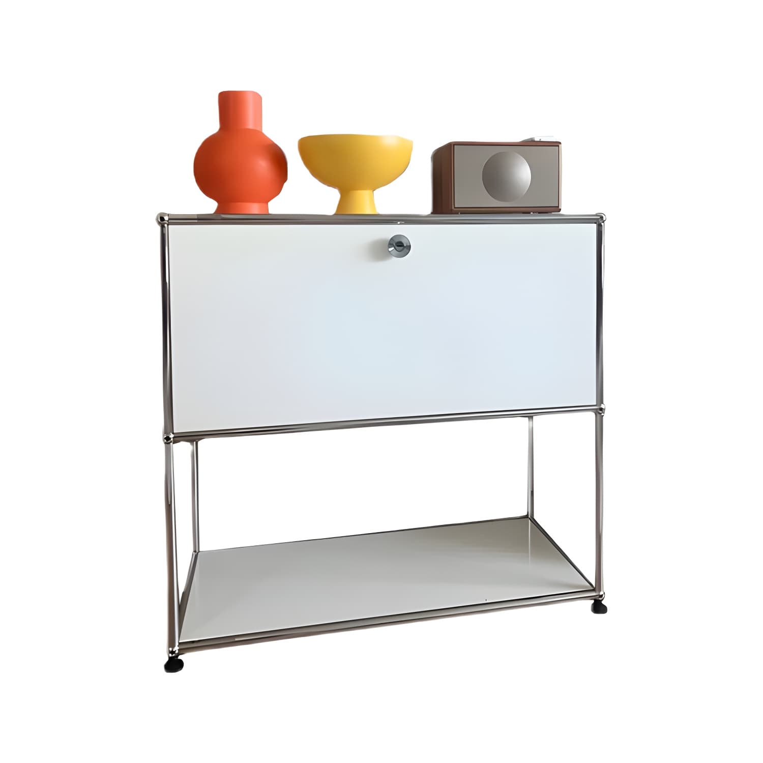 Stainless Steel Sideboard Modern Style Dining Sideboard with Locking Cabinet thumbnail 8