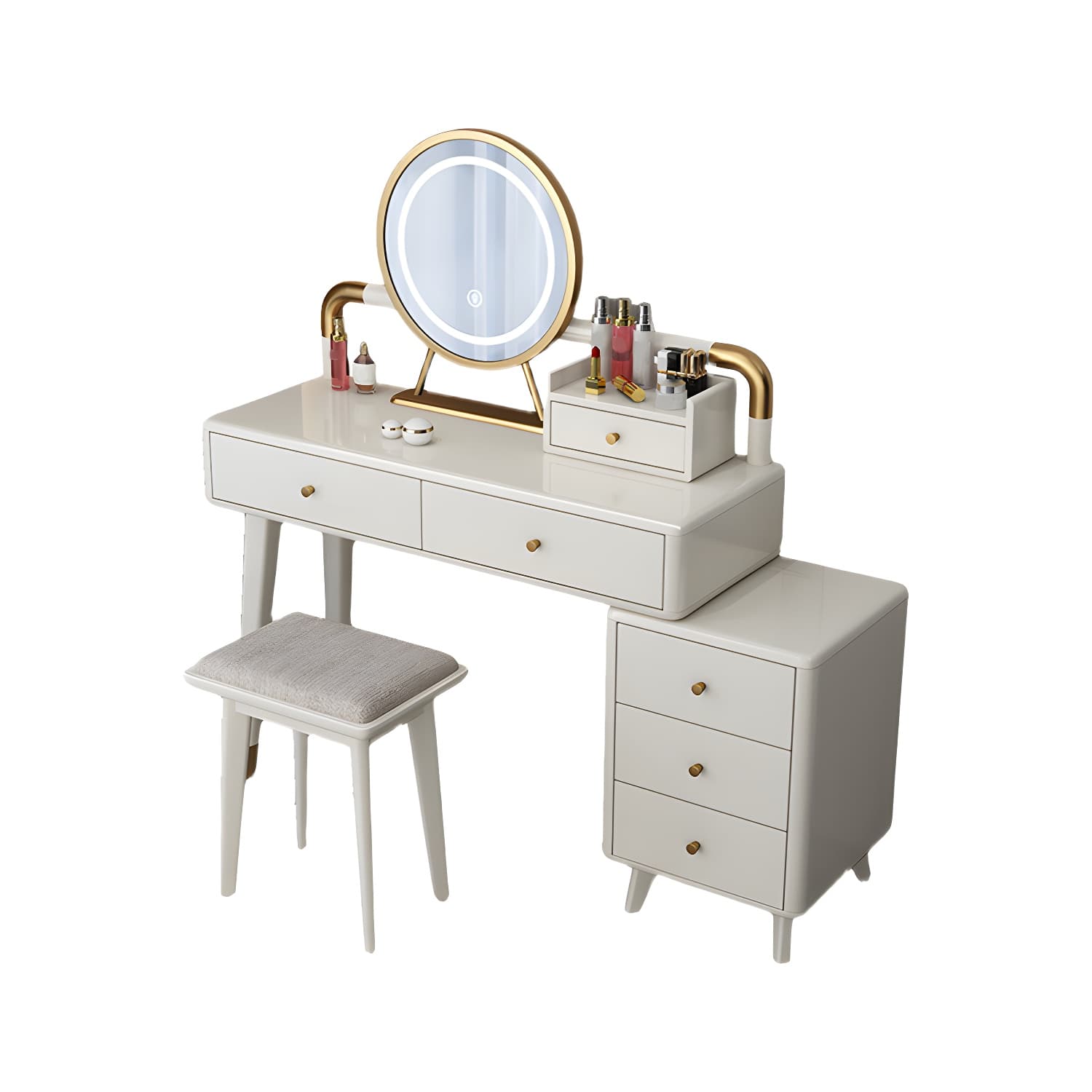 Modern Style Rubber Wood Vanity Table with 6 Drawers Dressing Table thumbnail 7