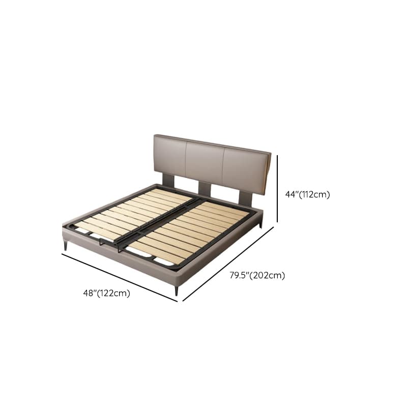 Grey Solid Color Platform Bed with Timber Frame for Living Room thumbnail 10