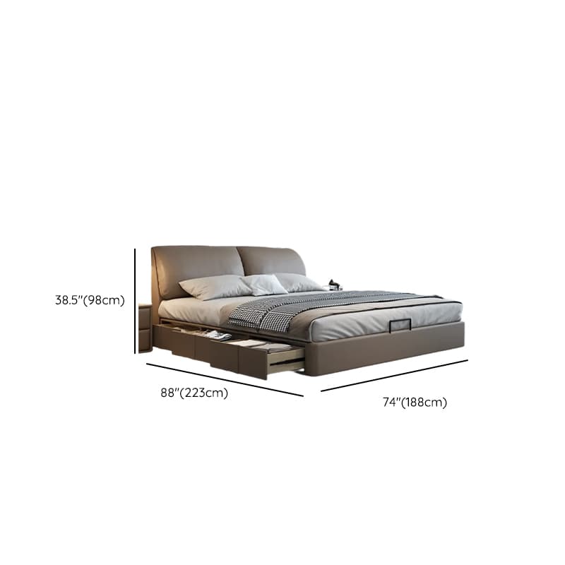 Storage Included Panel Bed with 3 Storage Boxes, Pine Wood Frame, and Sponge Upholstery thumbnail 11