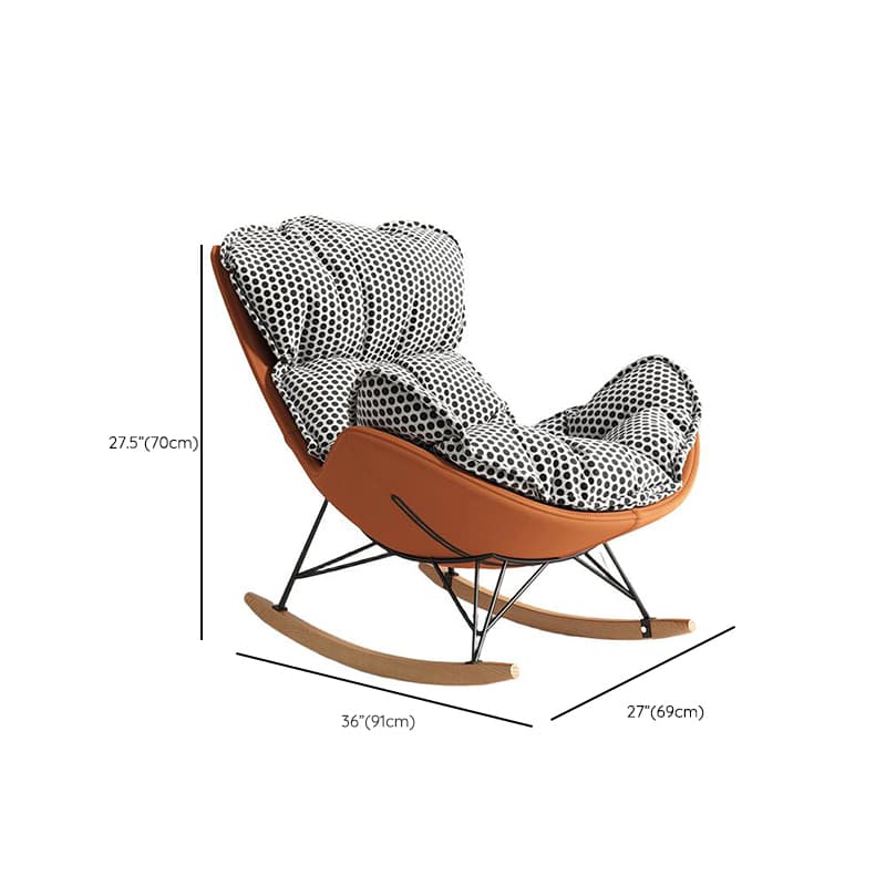 Stationary Rocking Chair with Flared Arm and Rear Support thumbnail 22