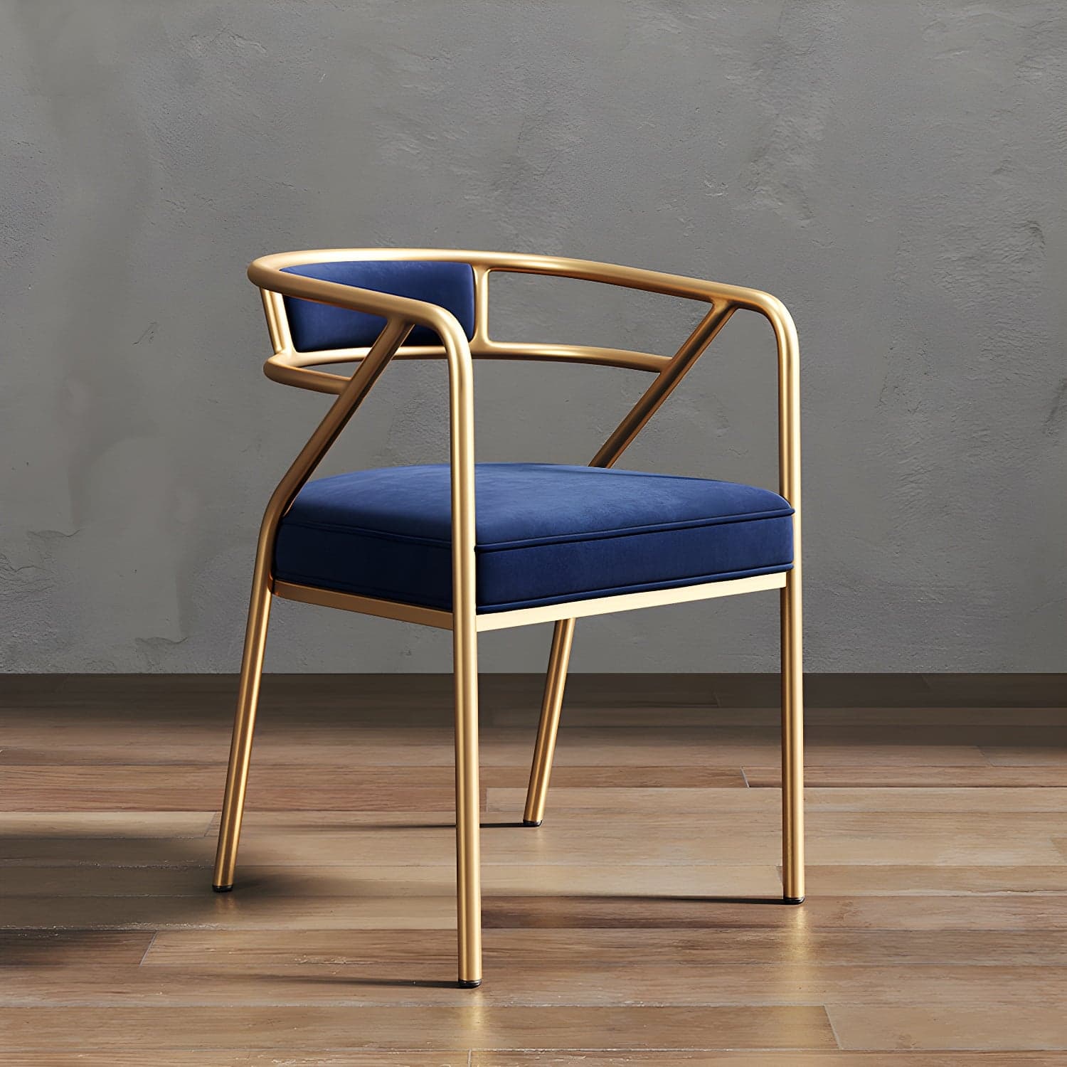 Glam Dining Chair Open Back Upholstered Dining Side Chair with Metal Legs thumbnail 6