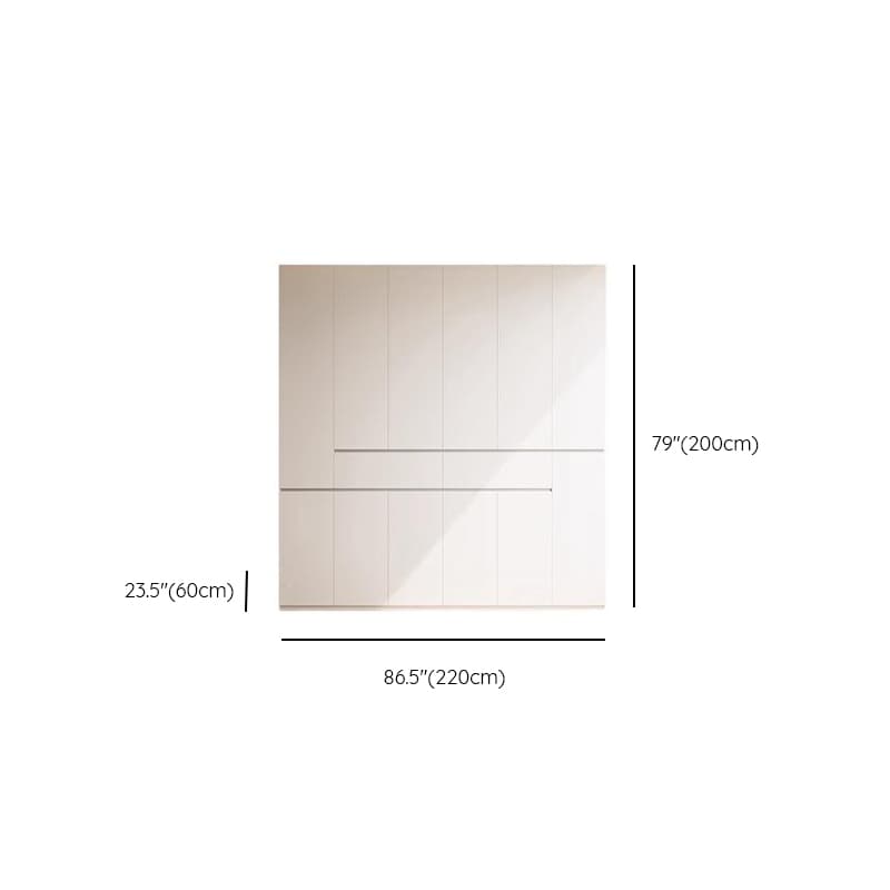 Chalk Minimalist Wood Cabinet Armoire with Soft Close Drawer and Door, Interior Shelves, and Clothing Rod thumbnail 16