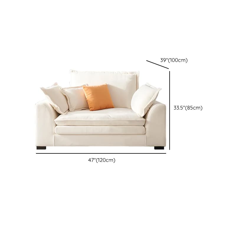 Minimalist Straight/L-Shape Horizontal/Right Sofa Couch /Sofa Chaise in Cream with Concealed Support thumbnail 15