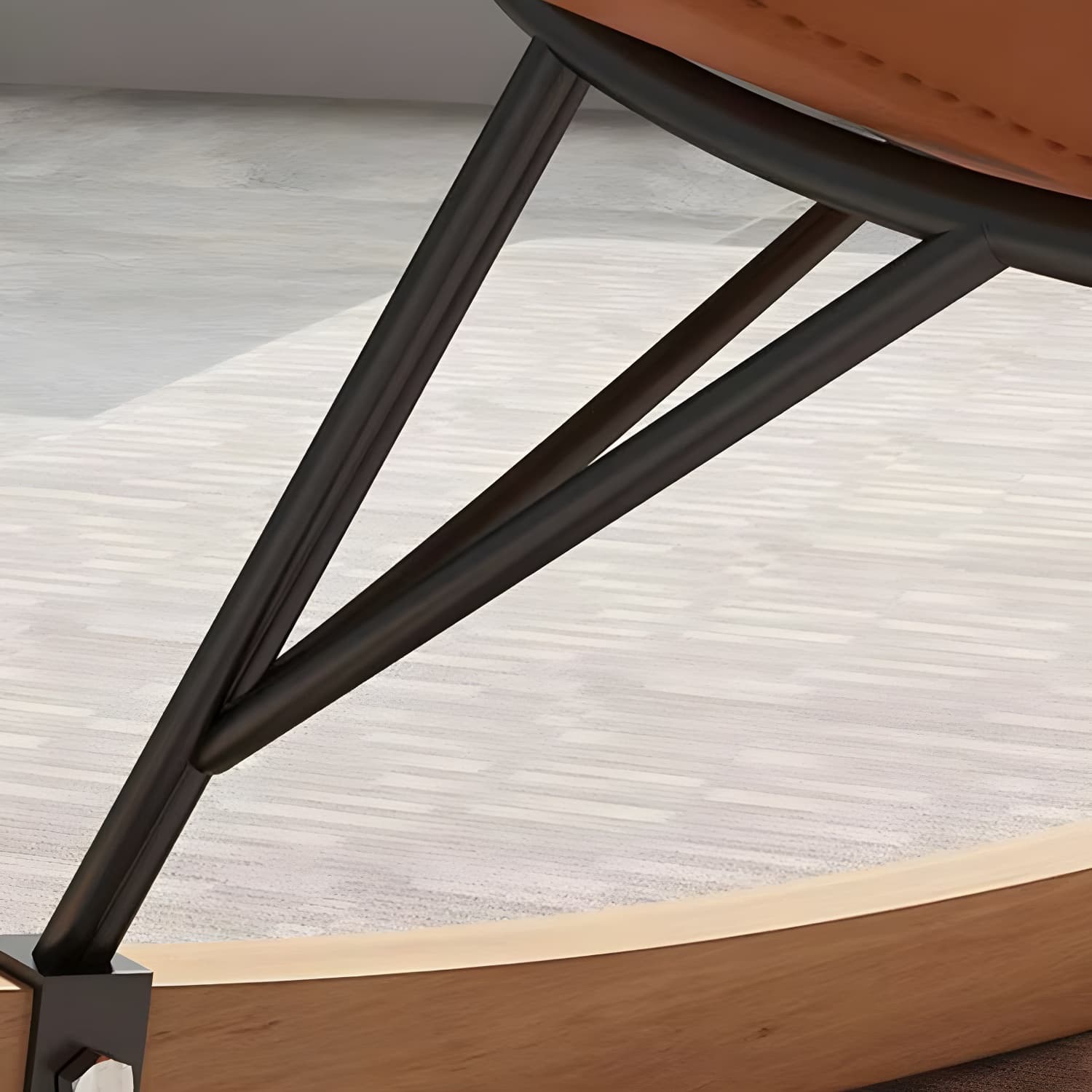 Stylish and Modern Upholstered Rocking Chair with Natural Wood Legs thumbnail 14