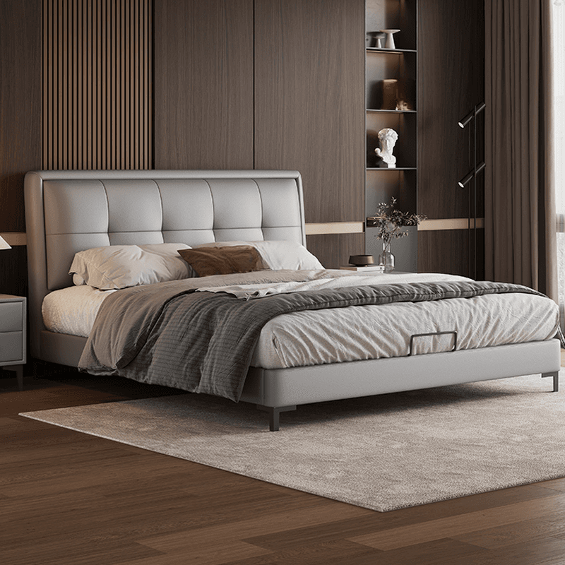 Light Gray Solid Color Storage Bed with Pine Wood Frame and Button-tufted Design for Living Room thumbnail 1