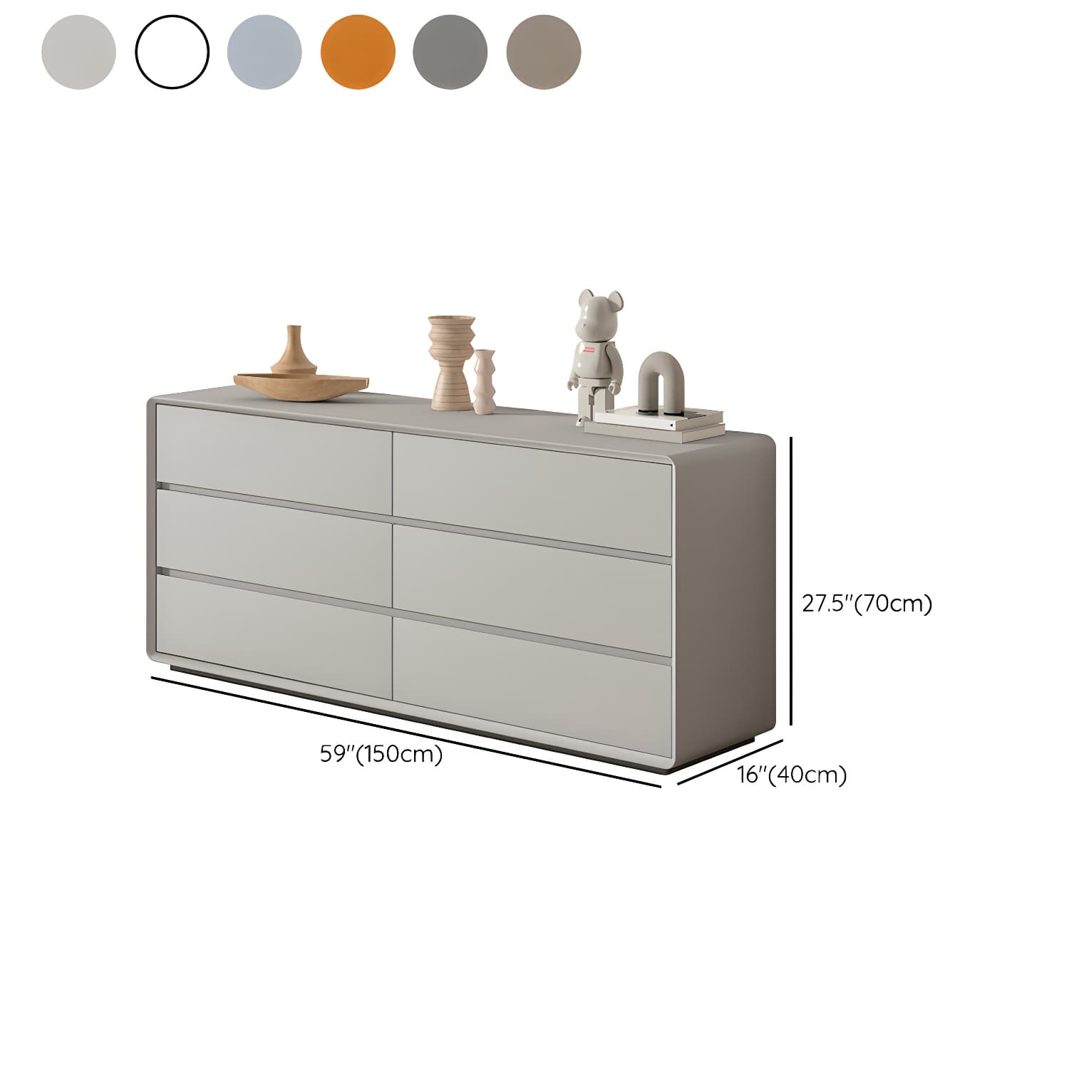 Modern Double Dresser with Drawers - Wood Finish, Horizontal Orientation, No Distressing thumbnail 17
