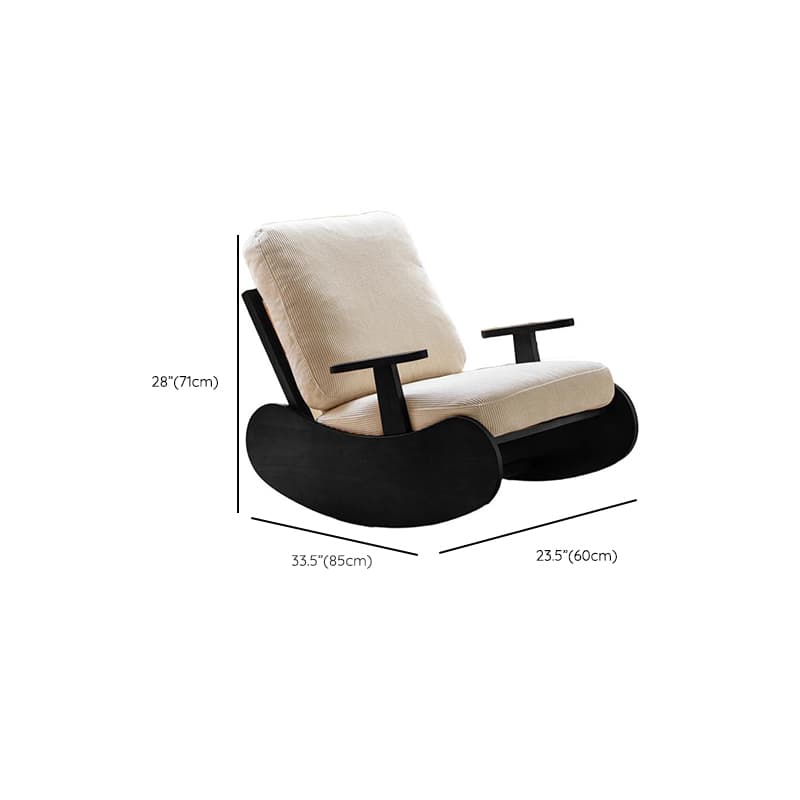 Black/Jade Green/Ivory Art Deco Upholstered Rocking Armchair with Recessed Arm thumbnail 20