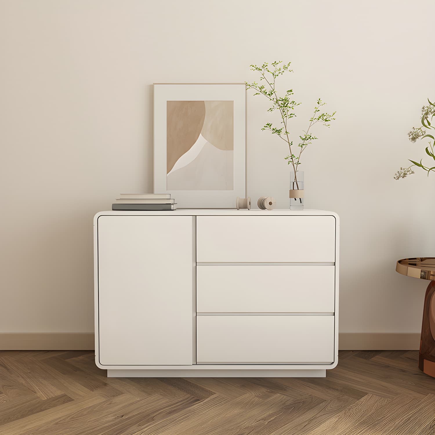 Modern White Double Dresser with Drawers and Soft Close Glides thumbnail 3