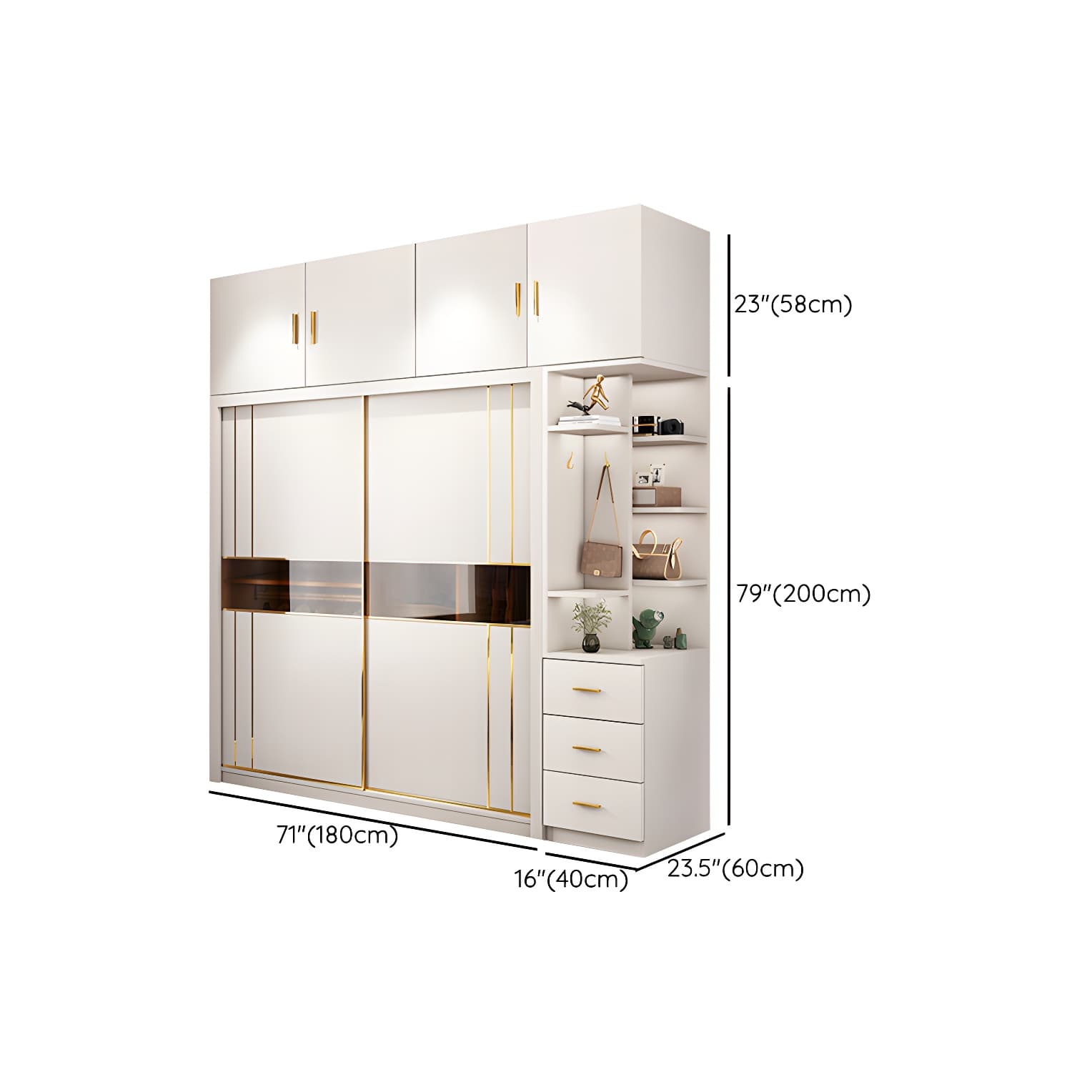 Modern Style Wardrobe Cabinet Glass Wardrobe Closet for Home thumbnail 28