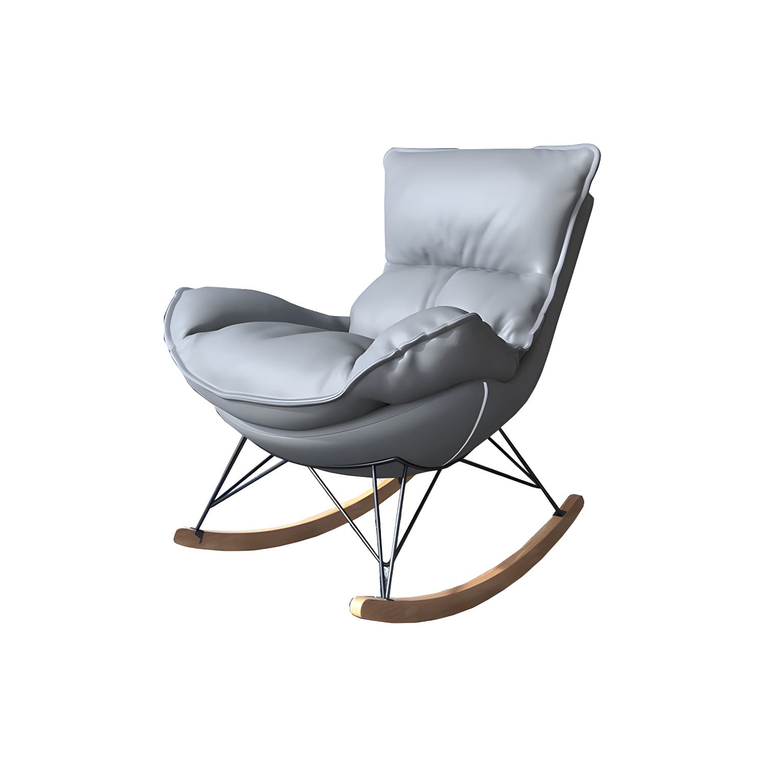 Contemporary Rocking Chair Solid Wood Rocker Chair with with Seat Cushion thumbnail 16