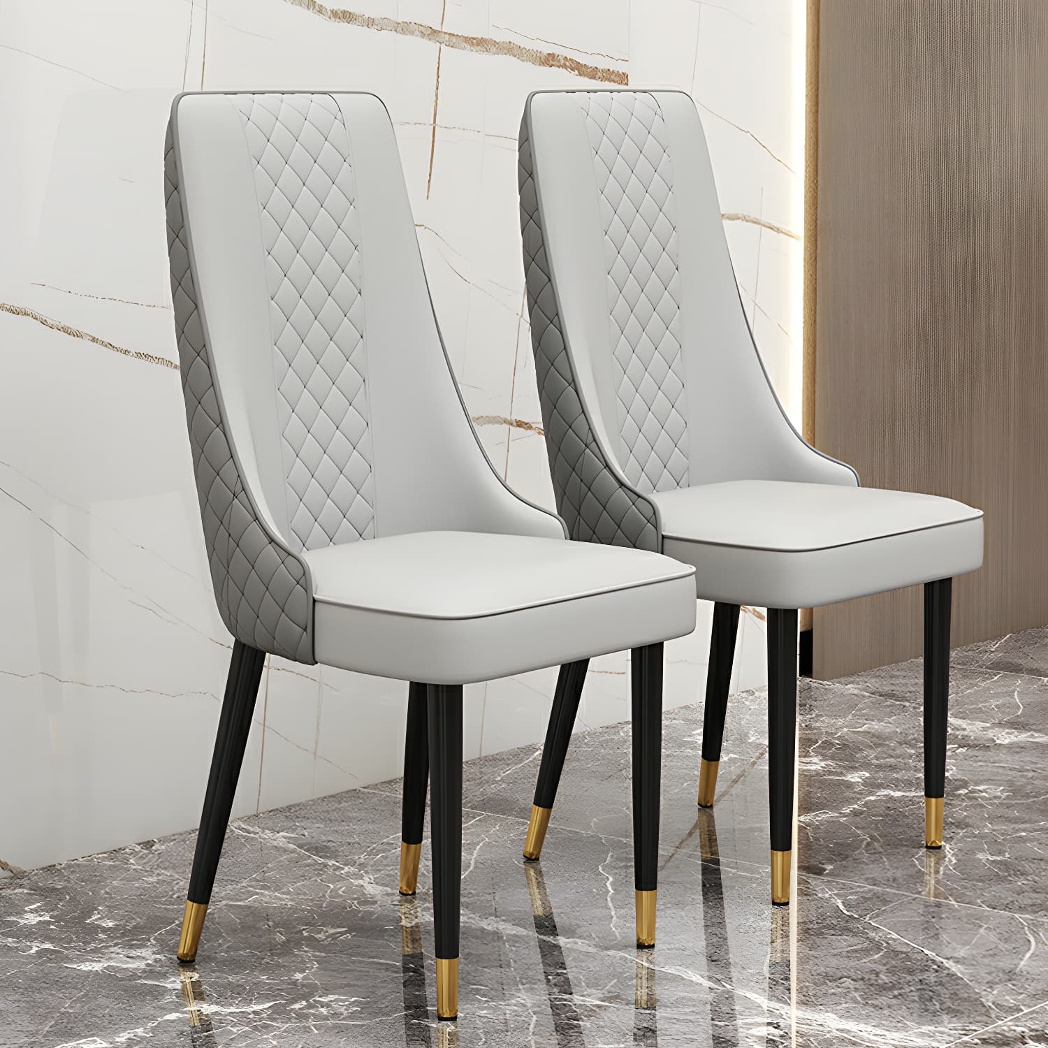 Comfortable and Stylish Faux Leather High Back Upholstered Chair for Kitchen and Dining thumbnail 10