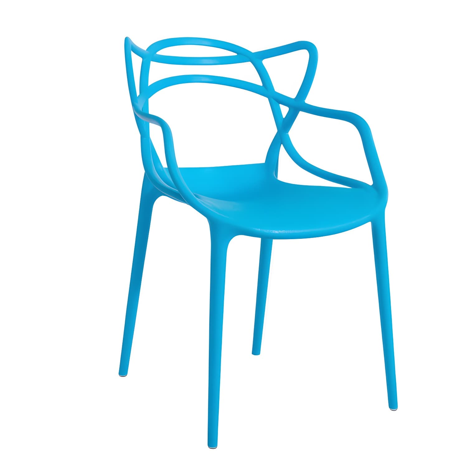 Open Back Dining Arm Chair Modern Indoor-Outdoor Plastic Chair thumbnail 22