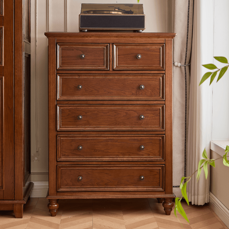 Cocoa Retro Ash Wood Double Dresser/Lingerie Chest/Bachelor Chest with 9/7/8 Drawers in Horizontal/Vertical Orientation thumbnail 1