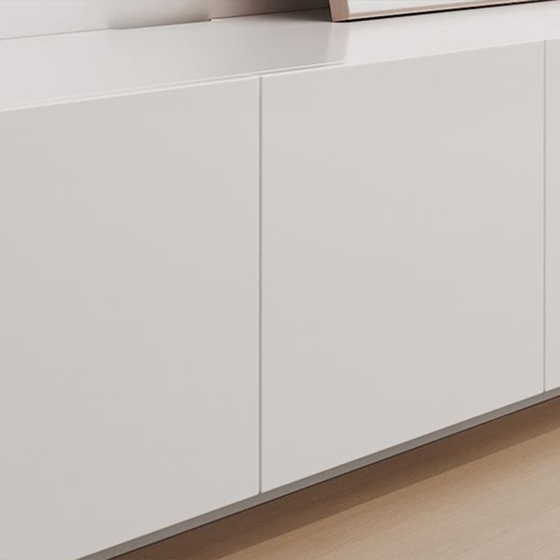 Modern White Long Over 67 inches TV Stand Featuring Without Legs Design and Self-Close Drawer Glides thumbnail 8