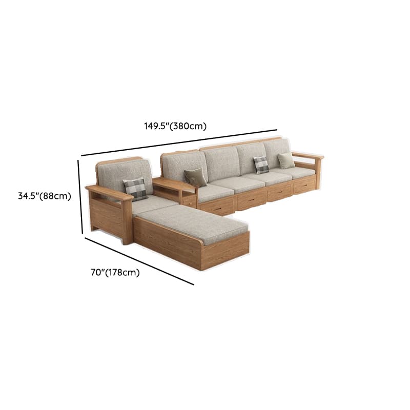 Versatile Straight/L-Shape Sofa/Sofa Recliner in Cotton for 5/Seats 2/1-seater with Drawer Storage and Horizontal/Left Orientation thumbnail 20