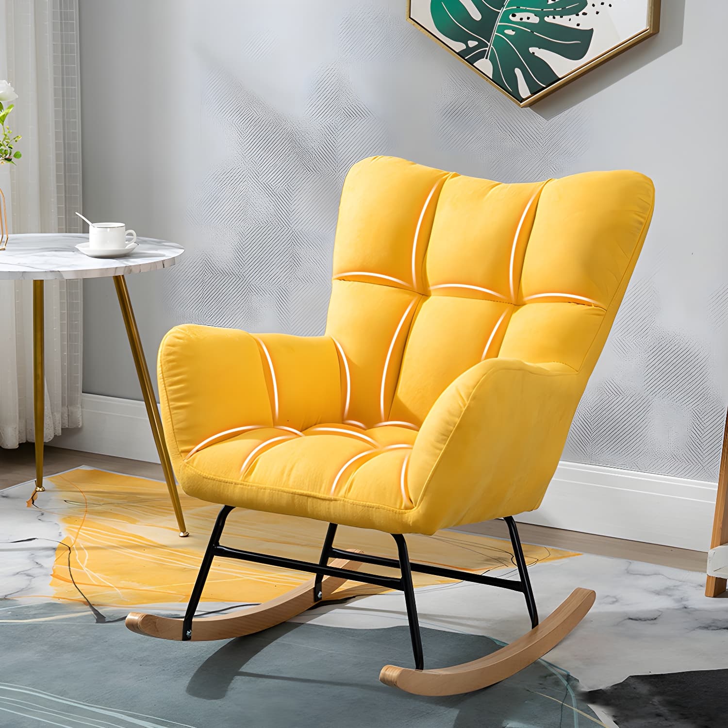 Simple Nordic Style Rocking Chair Balcony Lounge Recliner Sofa Rocking Chair thumbnail 15
