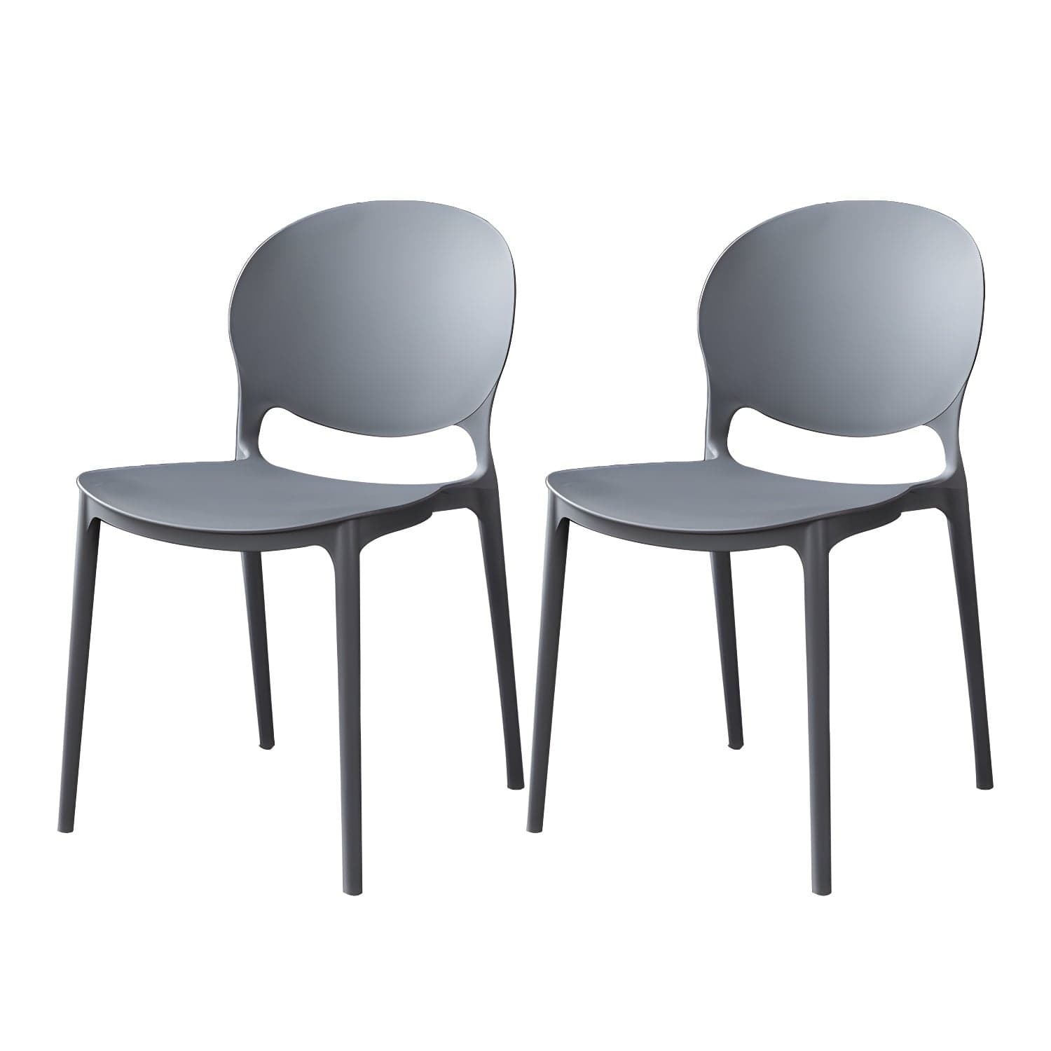 Plastic Open Back Dining Chair Indoor-Outdoor Stackable Side Chair thumbnail 4