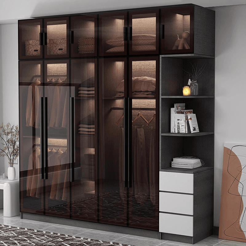 Charcoal Modish Timber Self-supporting Cabinet Armoire with Soft Close Drawer and Door, Hanging Rod thumbnail 4