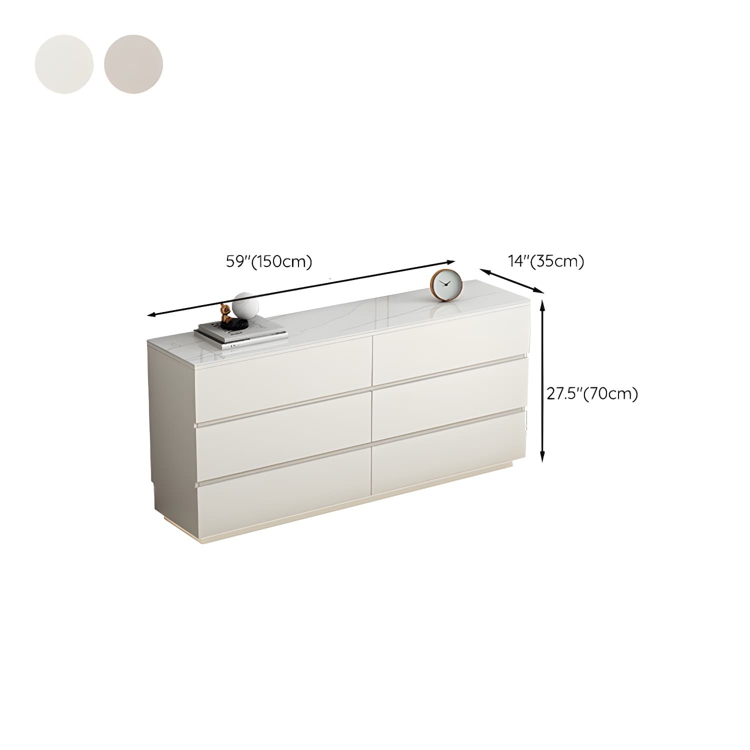 13.65-inch W Stone Storage Chest Dresser Modern Storage Chest thumbnail 14