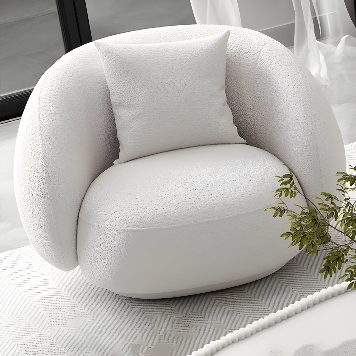 Modern Style Sofa with Curved Back and Padded Sponge Seat Sofa thumbnail 4