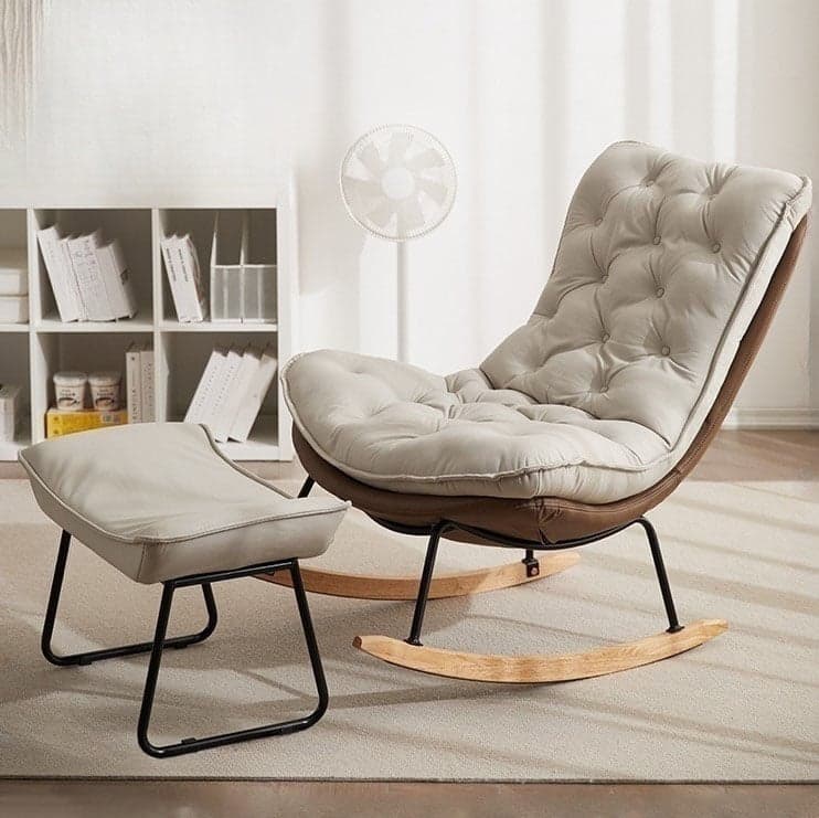 Modish Sand Ash Upholstered Rocking Accent Chair with Spindle Back and Stain Resistant thumbnail 10