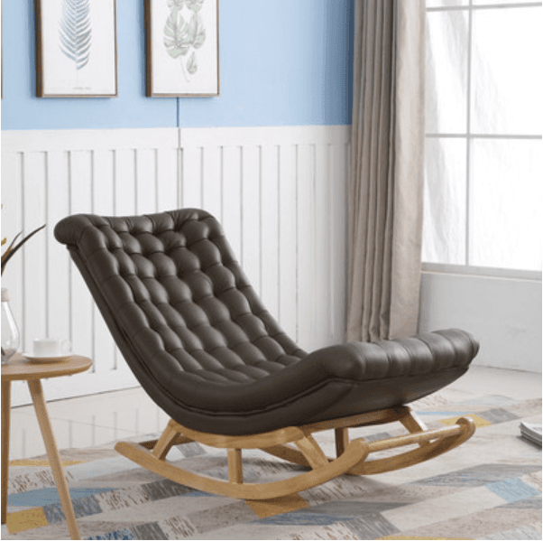 Cocoa/Azure/Olive Green Casual Rocking Chair Couch with Ottoman thumbnail 6