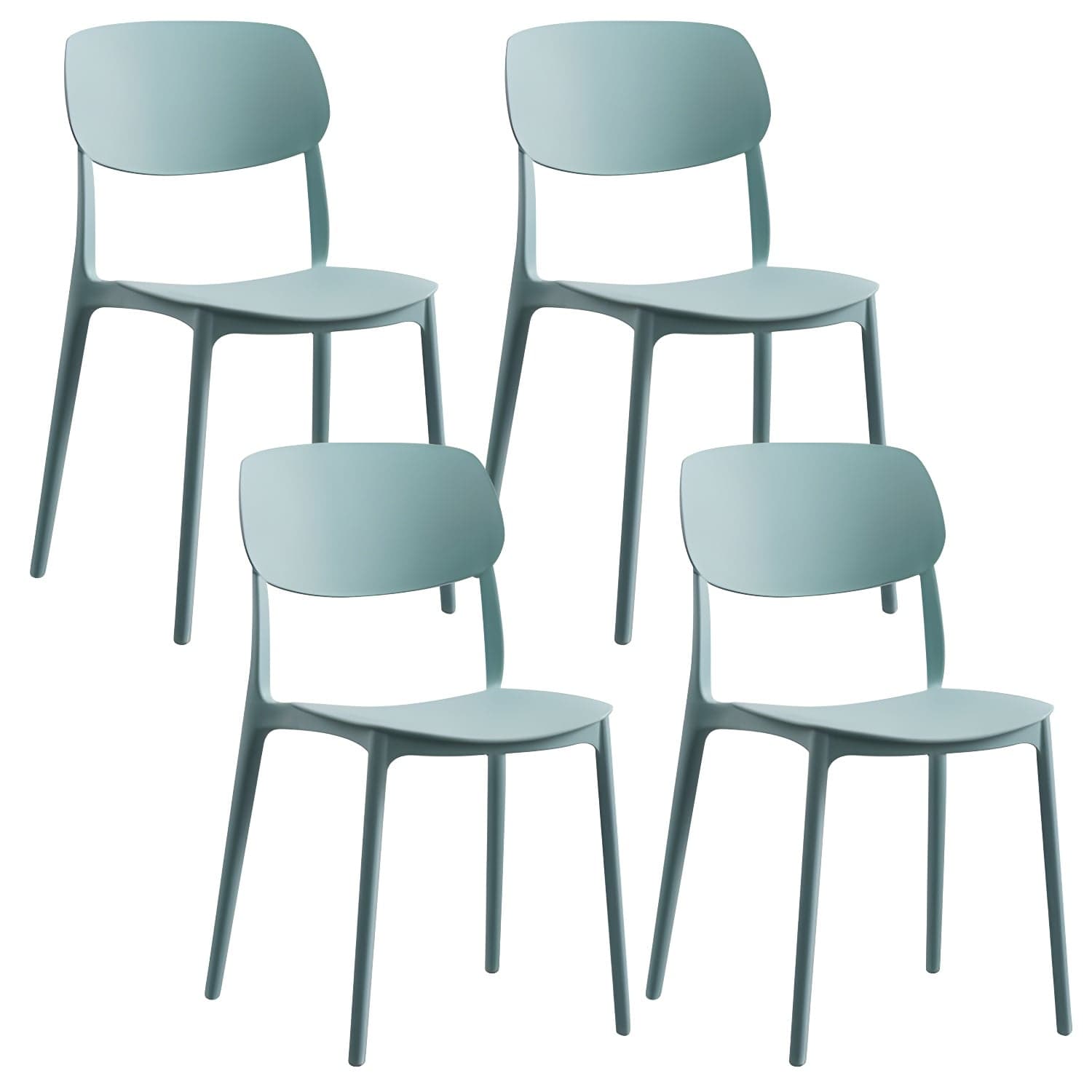 Plastic Indoor-Outdoor Side Chair Armless Stackable Dining Chairs thumbnail 5