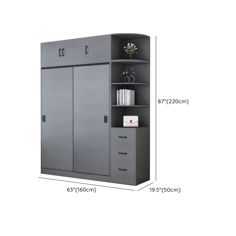 Dove Grey Modern Timber Wardrobe with Self-supporting Design, Soft Close Features, and Clothing Rod thumbnail 20