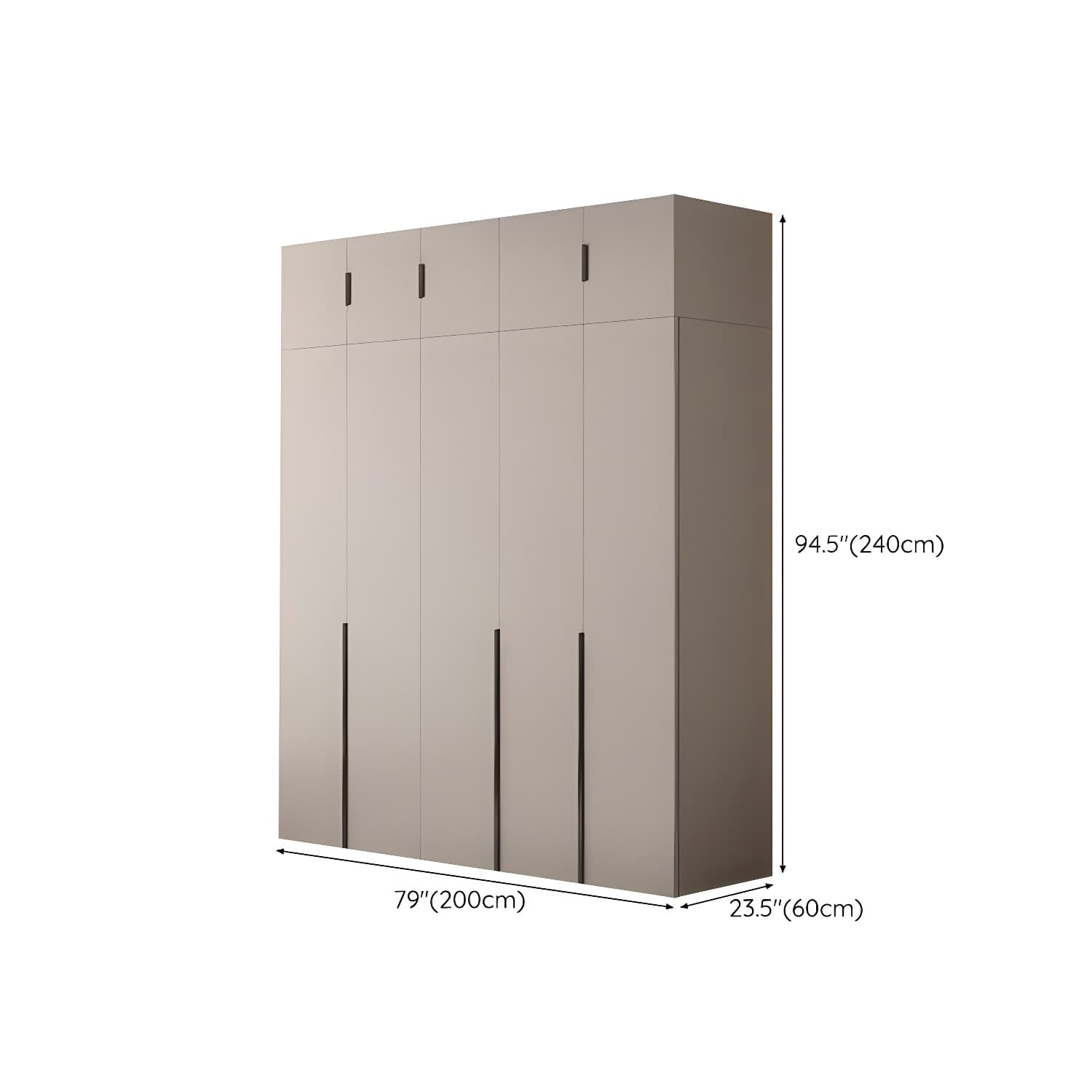 Modern Grey Wardrobe Armoire with Clothing Rod & Adjustable Shelves thumbnail 27