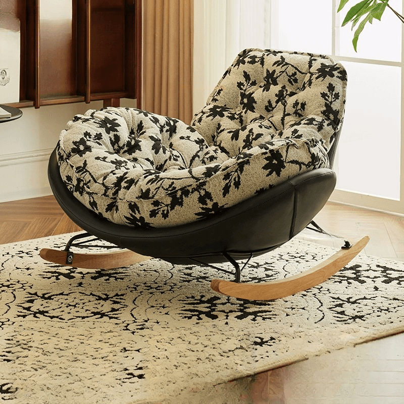 Simple Scratch-tolerant Upholstered Porch Rocker: Padded thumbnail 1