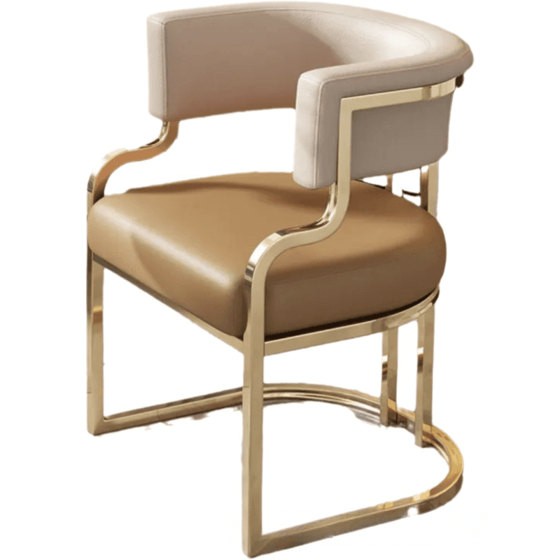 Minimalist Arm Chair with Cushioned Seat, Arms, Metallic Metal Legs, and Low Back thumbnail 13