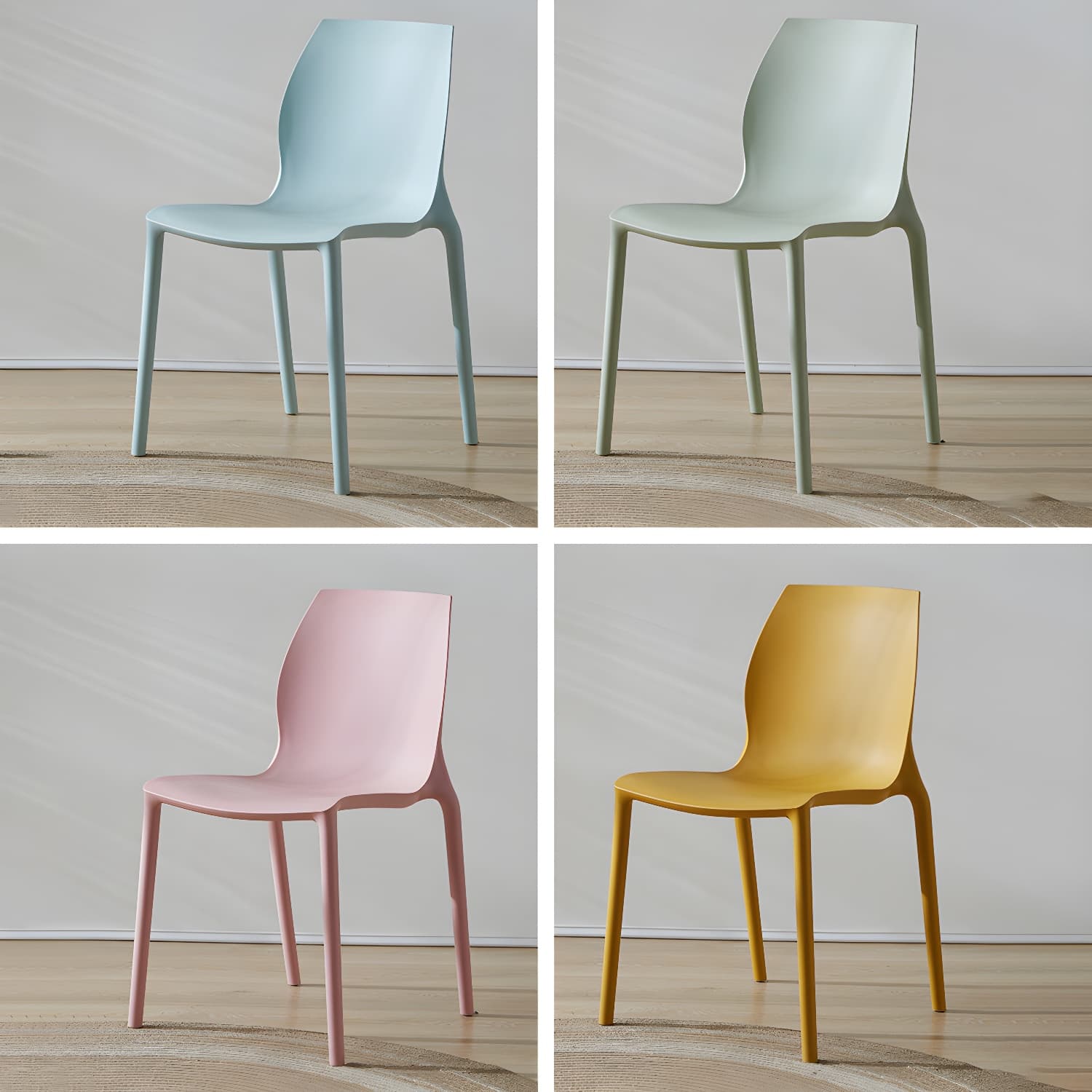 Contemporary Plastic Dining Room Chair Multicolor Stackable Side Chair thumbnail 19