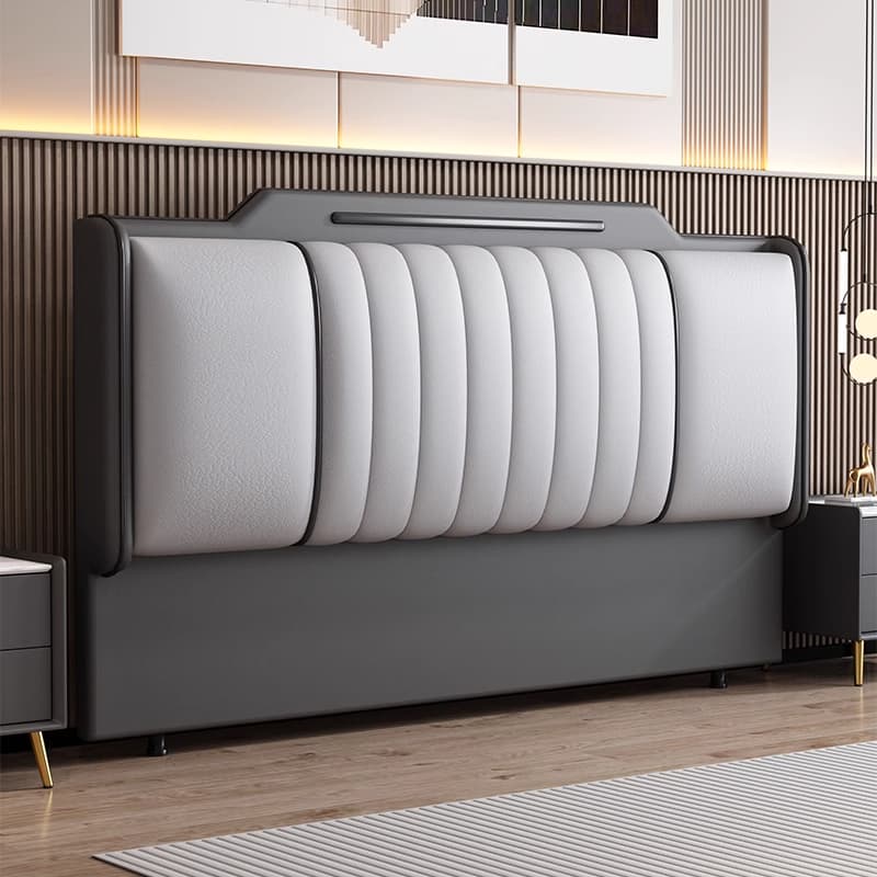 Modish Timber Framed Sponge Filling King(76"W x 80"L)/Queen(60"W x 80"L)/Full(54"W x 75"L) Standard（36-55“） Stepped No Distressing Wingback Headboard thumbnail 5