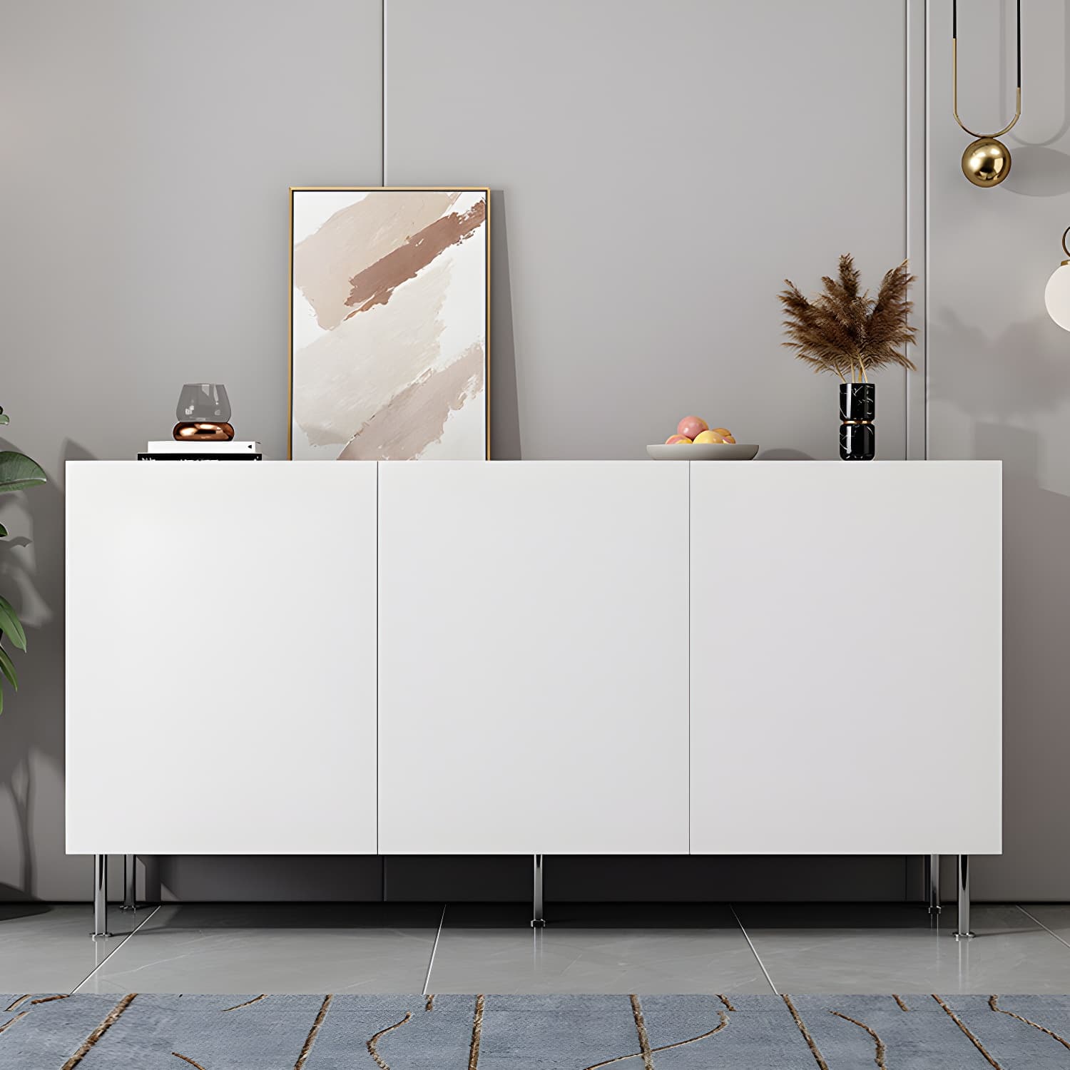Adjustable Cabinets Sideboard Engineered Wood Sideboard for Living Room - image 7