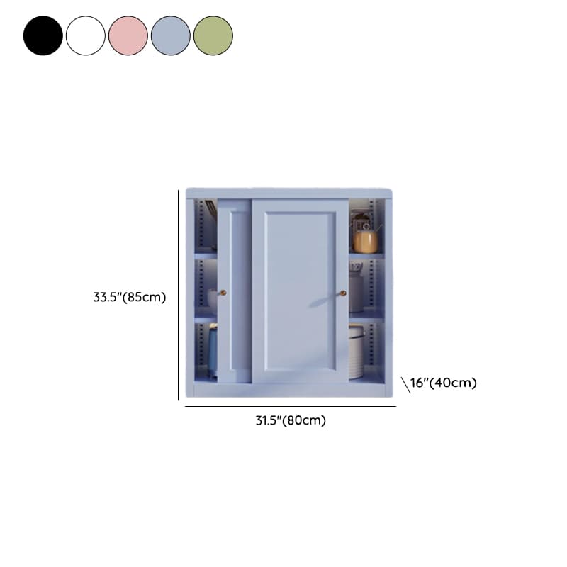 Simple Standard/Wide Sideboard with Metal Countertop, Pantry Hutch, Sliding Doors and Adaptable Shelf thumbnail 10