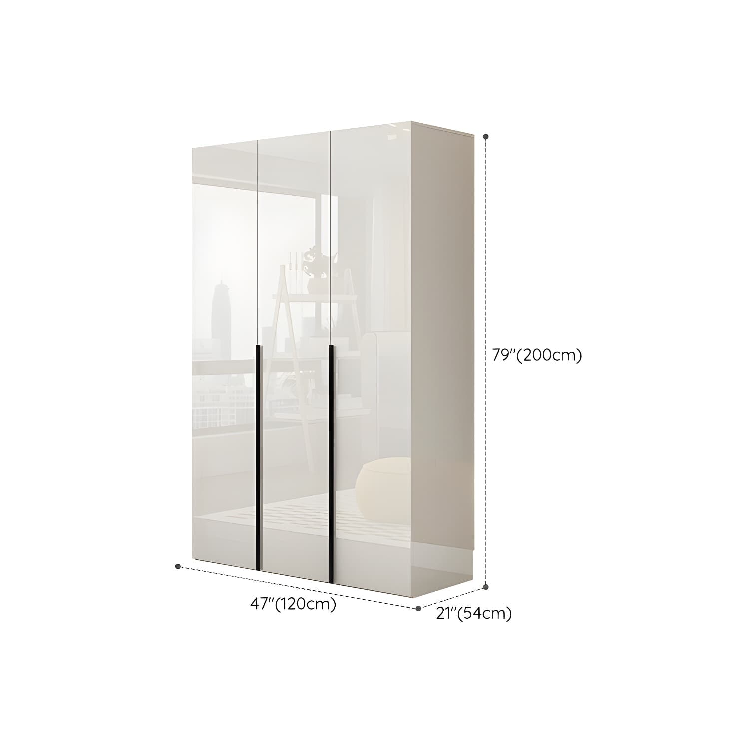 Solid Wood White Wardrobe Armoire with Drawers, Clothing Rod, and Shelves thumbnail 12