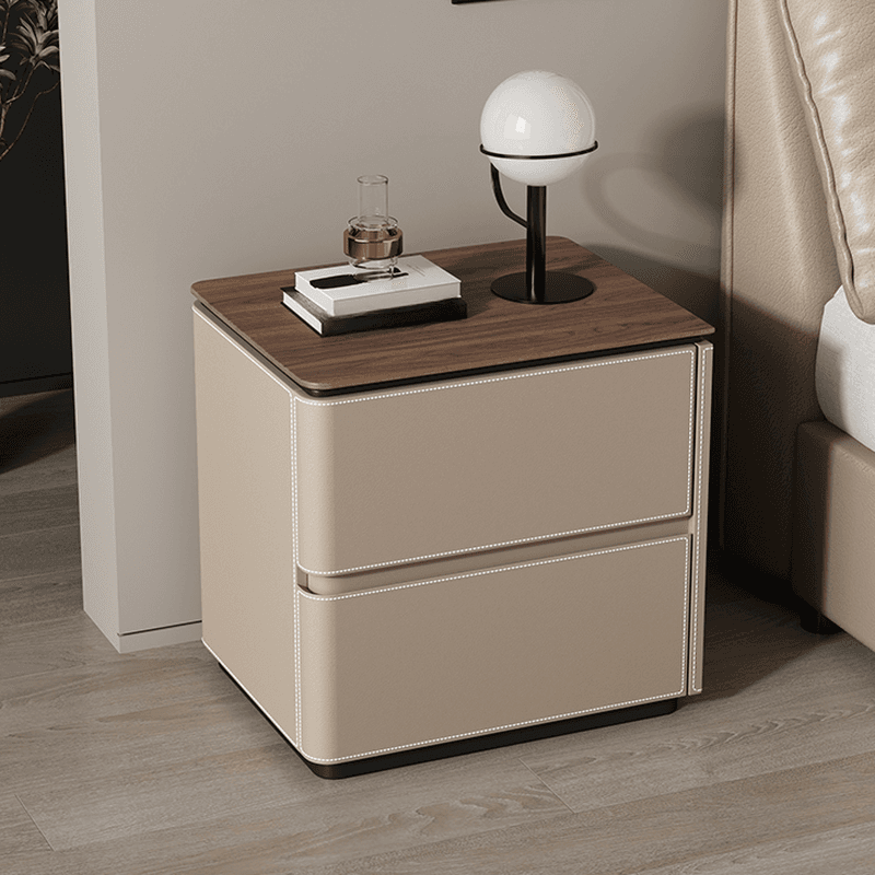 Organic Modern Nightstand With Drawer Organization featuring 2 Drawers and Composite Wood Countertop thumbnail 7