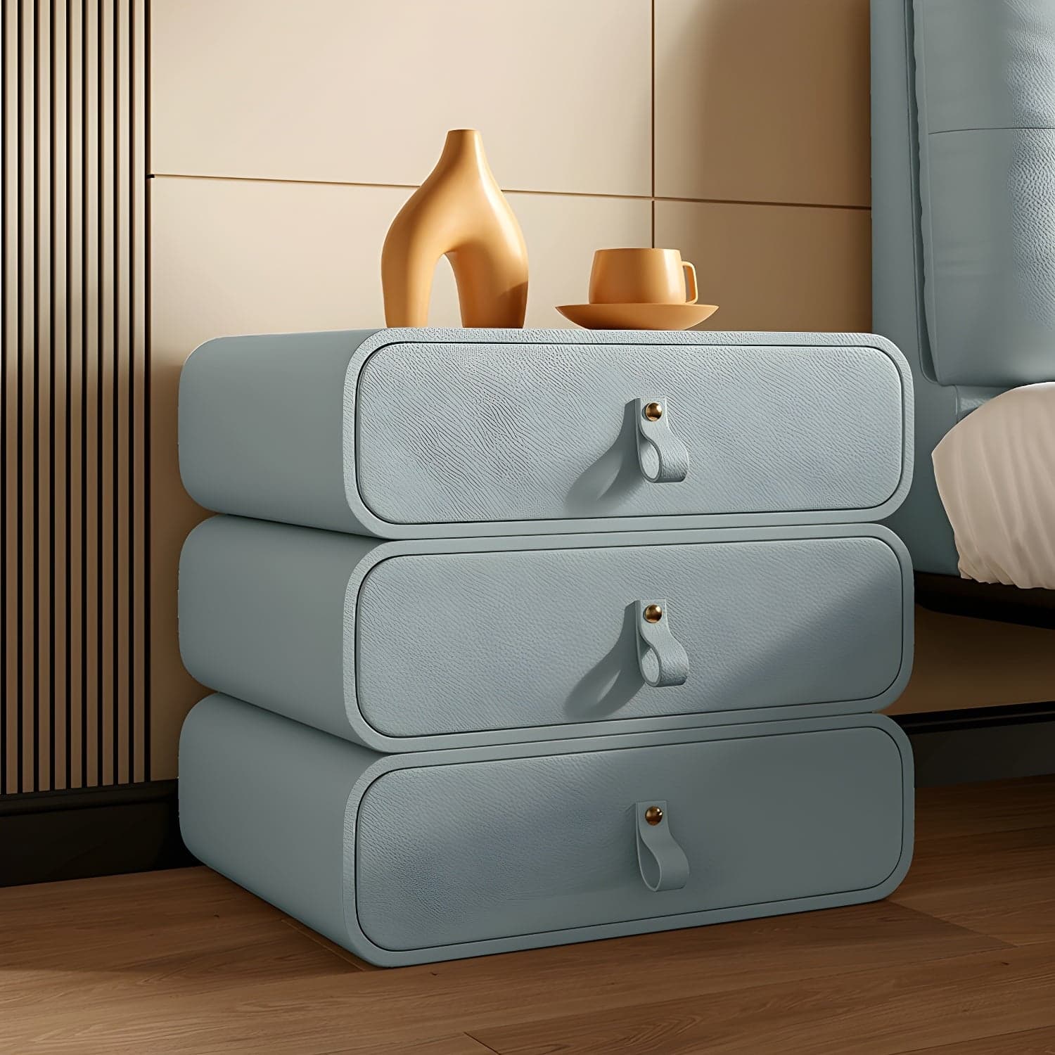 Modern Faux Leather Bachelor's Chest with Drawers in Narrow Size thumbnail 2