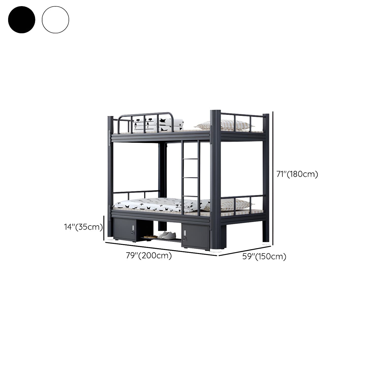 Modern Bunk Bed Dormitory Bedroom Metal Bed Frame with With Headboard and Footboard thumbnail 22