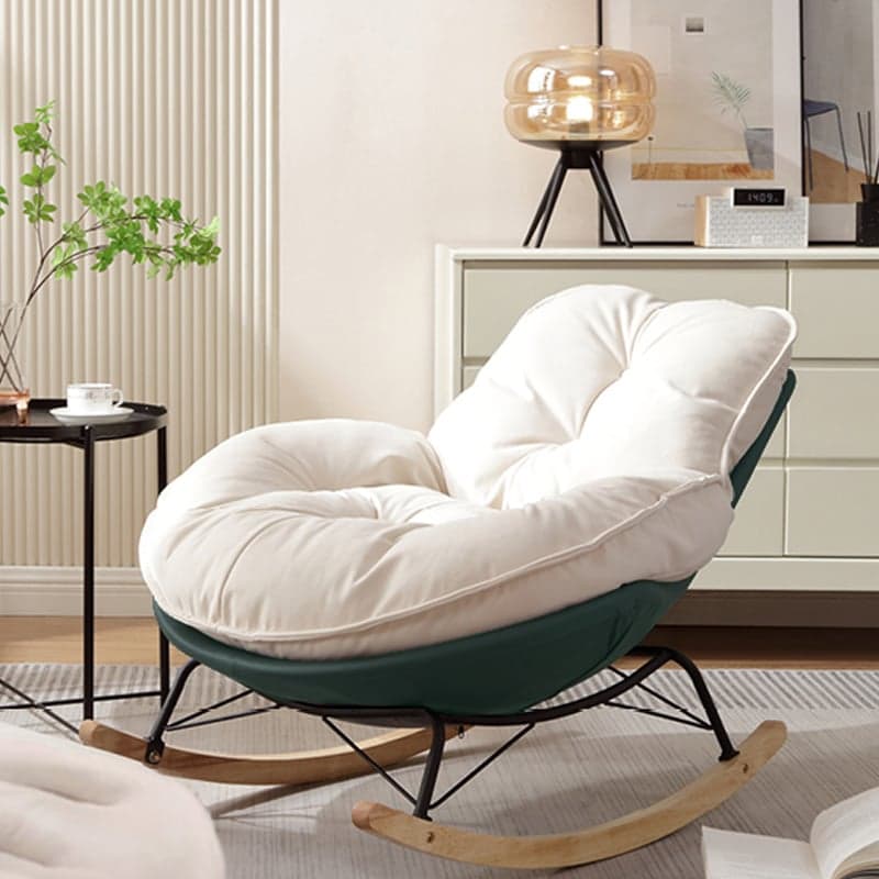 Chalk Simple 2 Piece Set Rocking Chair with Ottoman, Scratch-tolerant and Padded Upholstery thumbnail 3